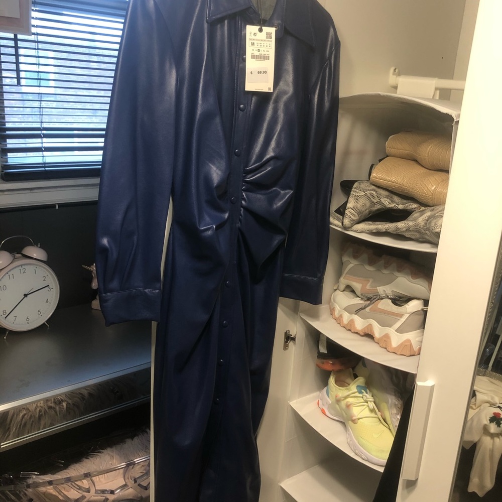 Zara faux leather dress M